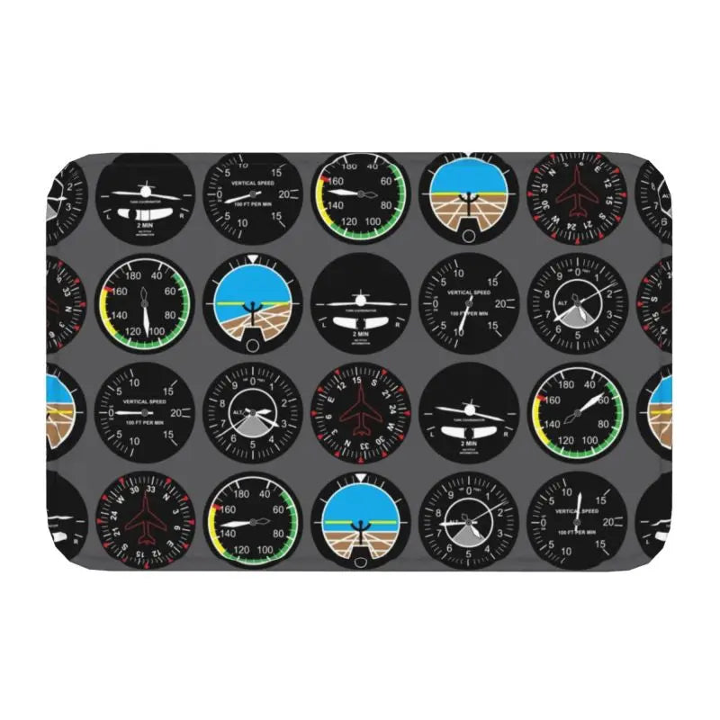 Pilot Captain Stripes Front Door Mat Anti-Slip Outdoor Quick Dry Aviation Airplane Doormat Floor Bath Entrance Rug Carpet