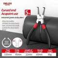 DELIXI ELECTRIC 5 Inch Circlip Pliers Set,Internal External Snap Ring Pliers,High Carbon Steel with Spring for Machinery Repair