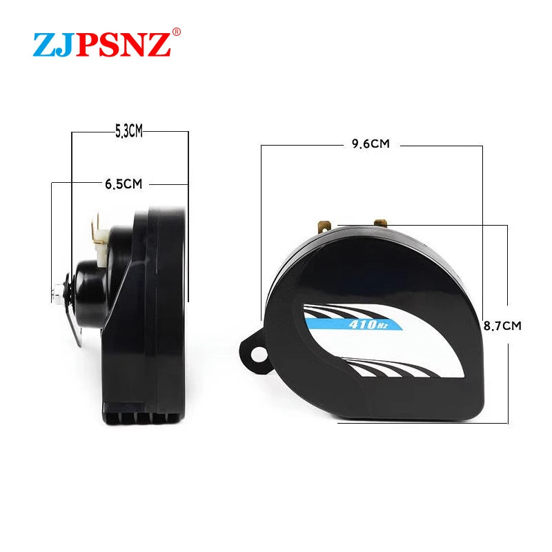 12V Compact Waterproof Car Horn Super Loud Dual Tone Electric Snail Horn Kit For Auto Motorcycle Truck Boat Vehicles Universal