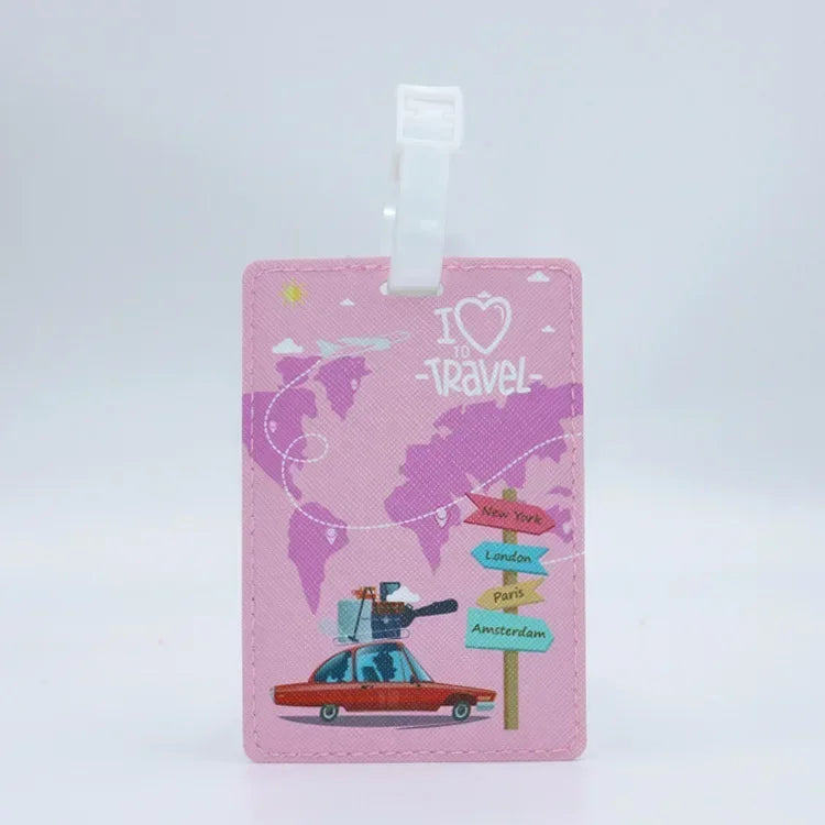 PU Suitcase ID Address Holder Baggage Boarding Tag Portable Label Creative Travel High Quality Travel Accessories Luggage Tag