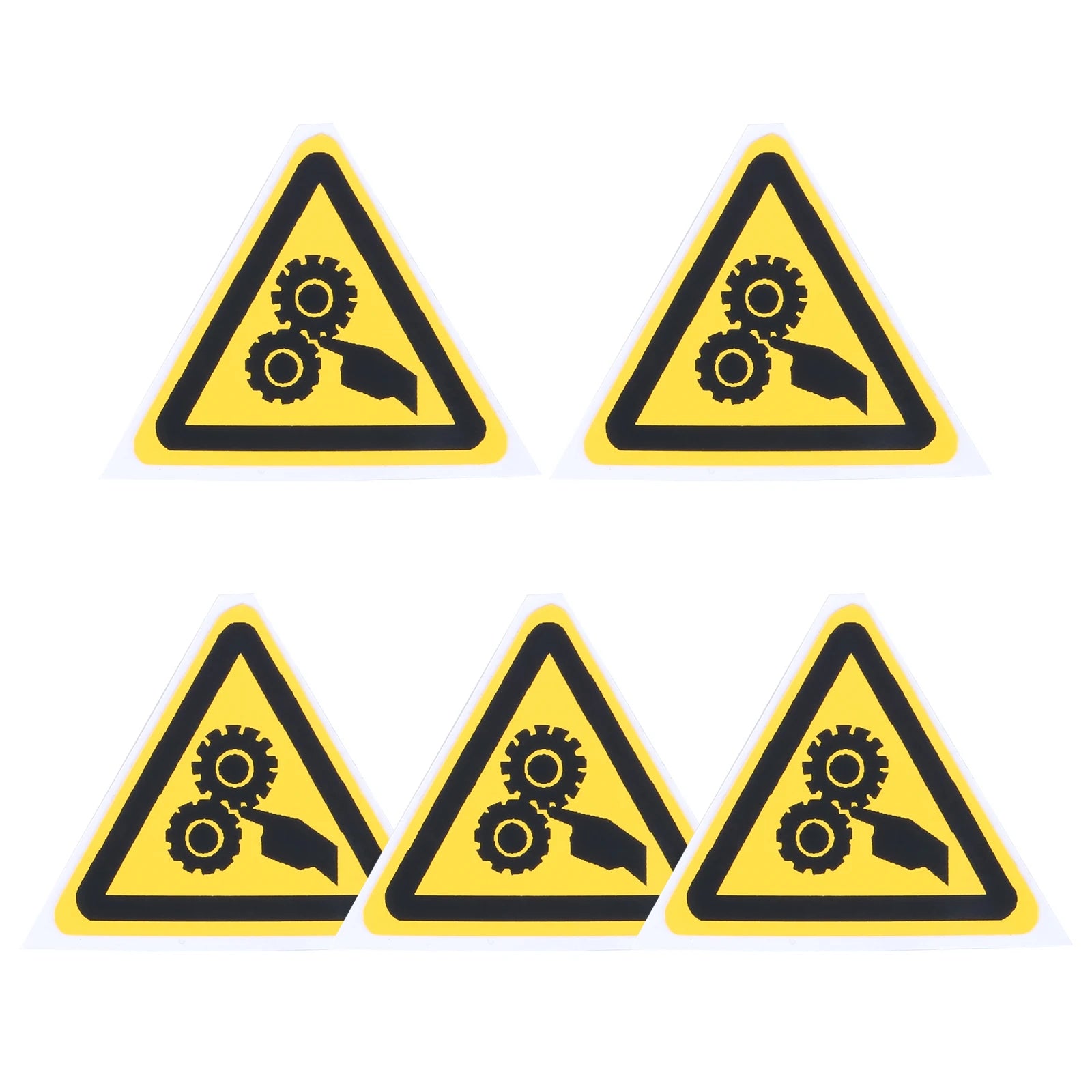 5Pc PVC Warning Signs Sticker Logo Security Safety Labels Water-Resistant Oil-Proof Warning Tag Wall Machine Sticker 25/50/100mm