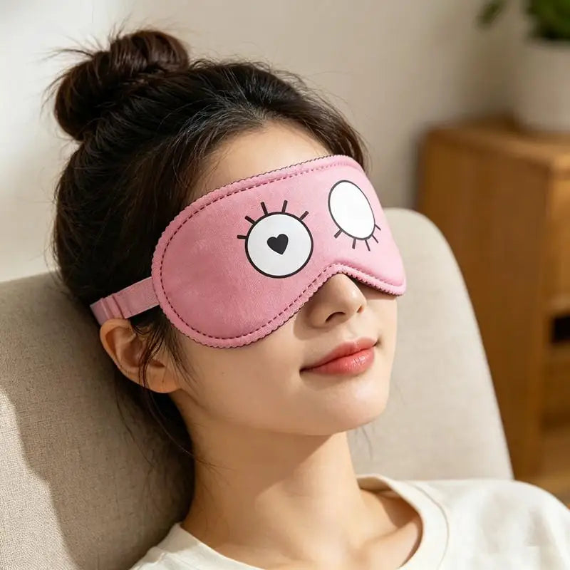 Sleeping Cute Mask Cartoon Pattern Cover Sleeping Eyeshade Eye Comfort Blindfold Concave Light With Women Men Aid Eye Travel