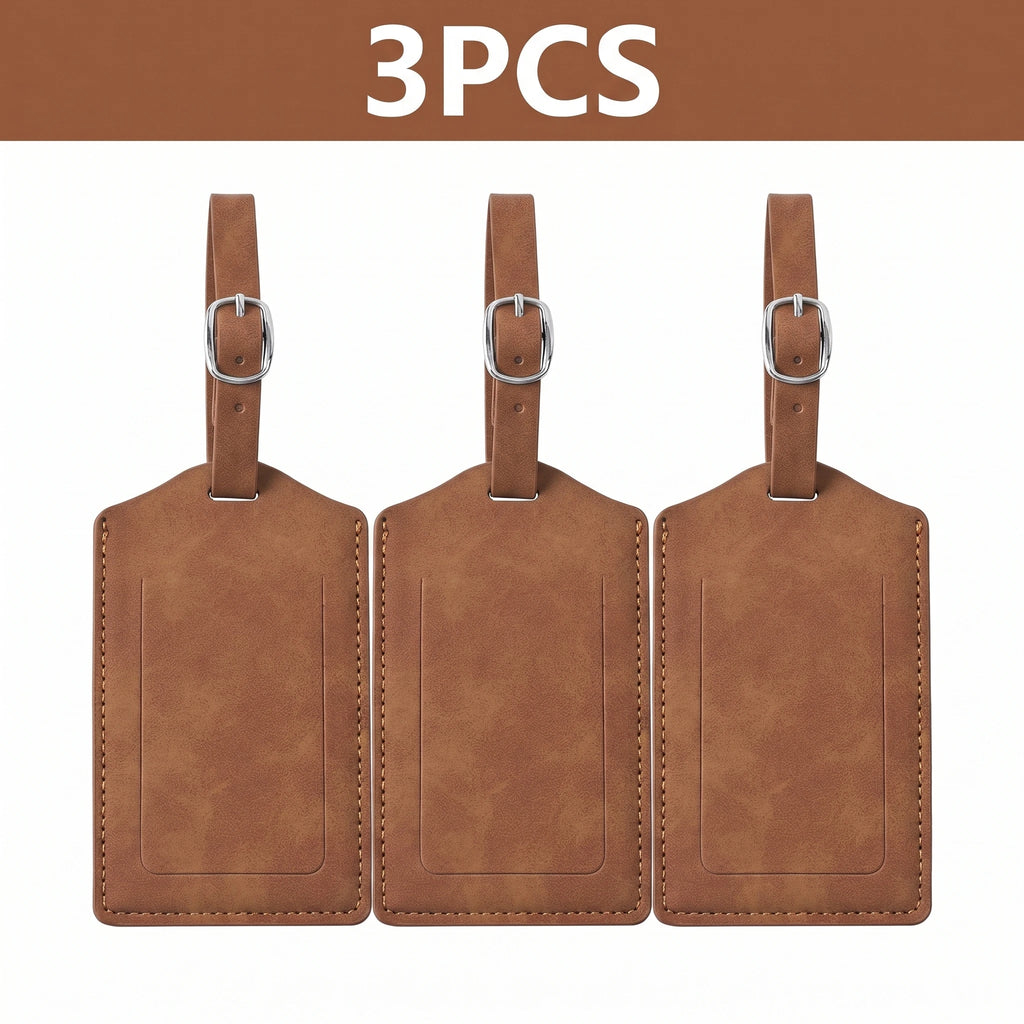 3/5/8PCS Privacy PU Leather Luggage Tag Adjustable Metal Buckle Waterproof Anti-lost Suitcase ID for Backpack Golf Carry Bag
