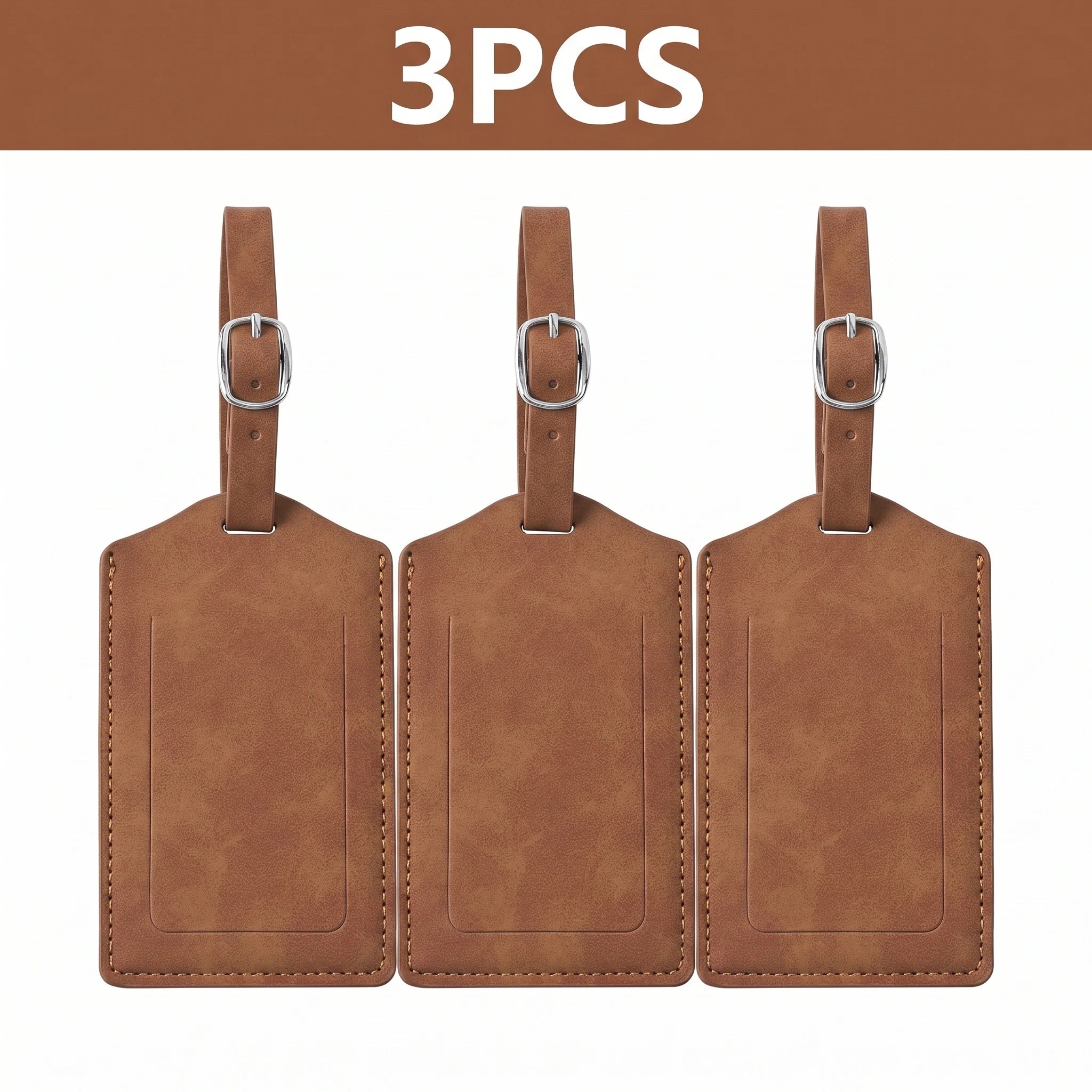 3/5/8PCS Privacy PU Leather Luggage Tag Adjustable Metal Buckle Waterproof Anti-lost Suitcase ID for Backpack Golf Carry Bag