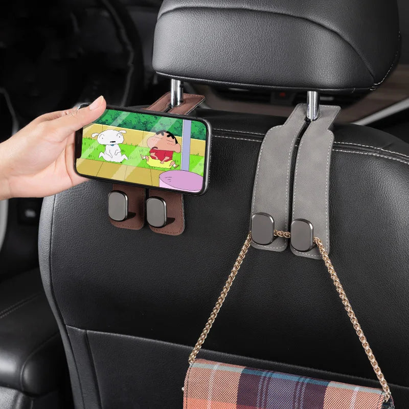 2 in 1 Car Hook For Car Rear Seat Back Hooks Headrest Hanger Clip Universal Double Hooks