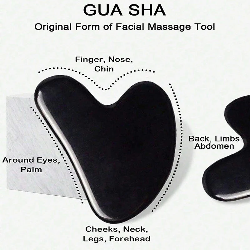 4-piece facial massage tool set, including roller massager, ice bead roller and scraping board, with a toiletry bag