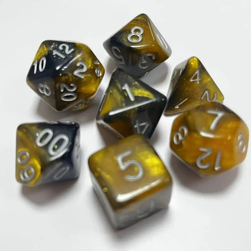 10PCS New Acrylic Dragon Themed Dice Set D10 Yellow Purple Gold Red Dice For Table Games Polyhedral Table Games Dice For D&d DND