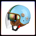 Retro Semi-open Motorcycle Helmets Men Women DOT ECE Open Face Helmets Daul Lens Cascos Para Motos 3/4 Open Half Helmet