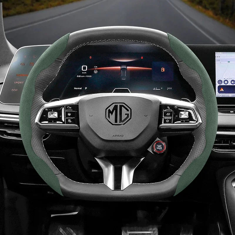 Suitable for Mg Non-Slip Buckle Segmented Suede Steering Wheel Cover Suitable for Zs Mg3 Hybrid Luxury 2025 One Mg4 Mulan Hs 5 6