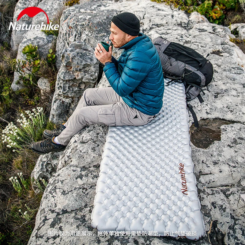 Naturehike R5.8 Ultralight Inflatable Mat Outdoor Camping Tent Portable Folding Moisture-proof Sleeping Pad Warm Air Mattress