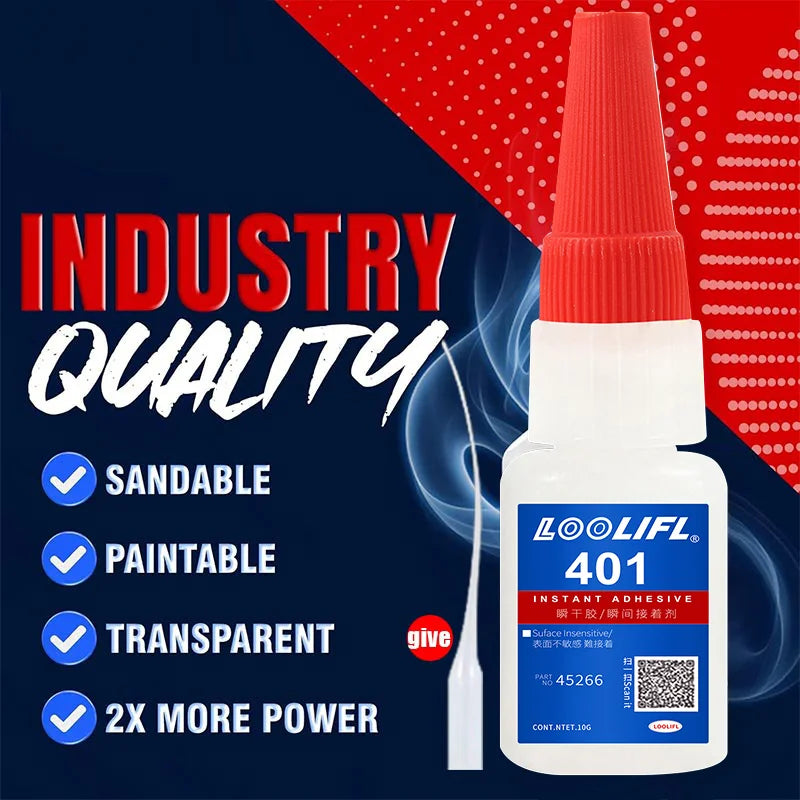 LOOLIFL 401 Super Glue 5×20g, Liquid Glue10s Fast Drying Cyanoacrylate Adhesive, Strong Bond for Plastic Metal Wood Ceramic Repa
