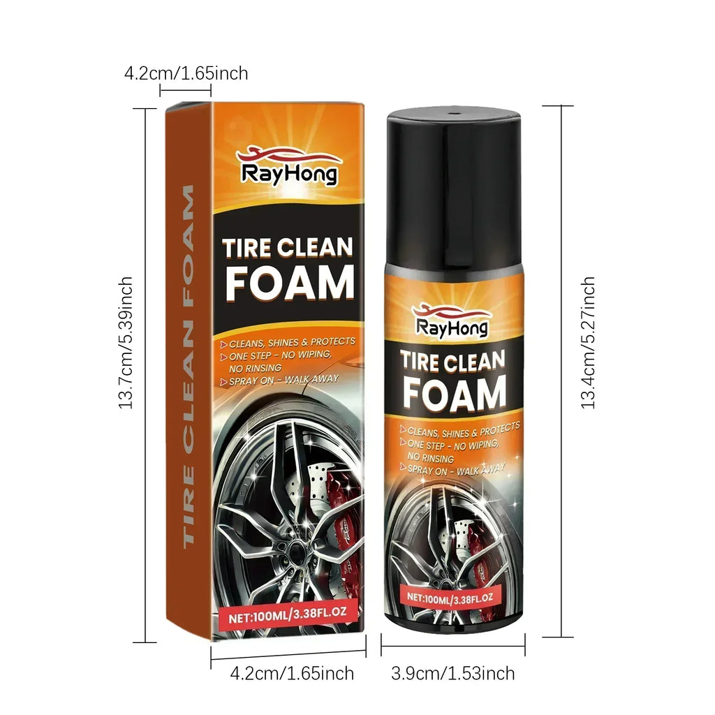 1Pcs Car 100ml Tire Stain Removal Liquid Wheel Surface Cleaning Spray Professional Rim Dust Wash Gloss Enhancer Tool Accessories