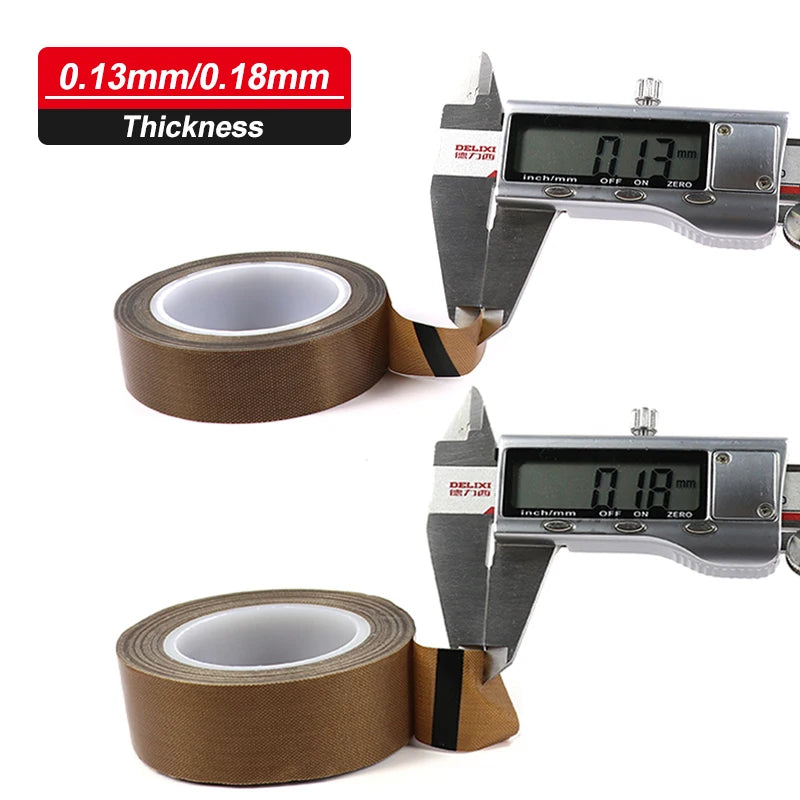 0.13/0.18mm PTFE  Insulation Tape - 5-100mm 300℃ High Temp Abrasion Resistant Tape for Vacuum Sealer & Packaging Machinery