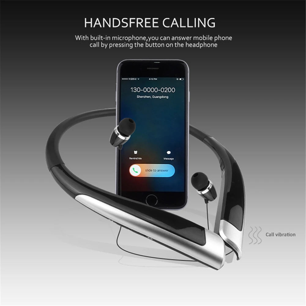 HBS-1100 Stereo Bluetooth Headphone Binaural Hand-free Neckband Earphones Fashion Mini Wireless Headset Binaural Mini Universal