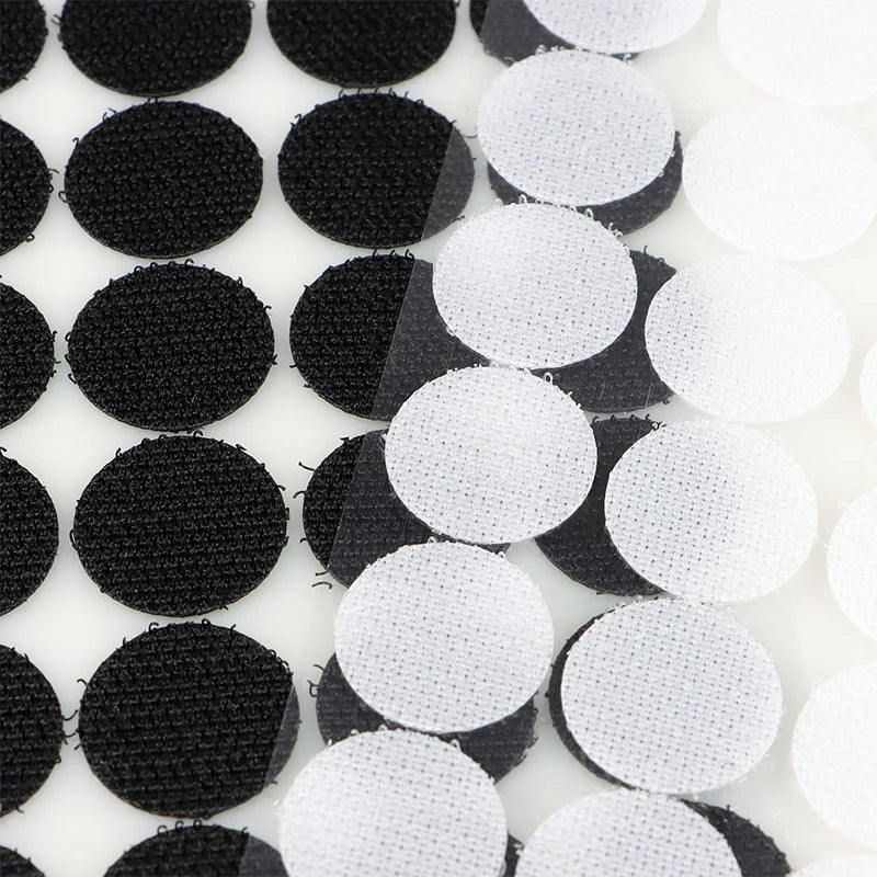 30/102Pairs Self Adhesive Fastener Tape Dots Black White 10/15/20/25/30mm Strong Glue Adhesive Tape Round Coin Hook Loop Tape