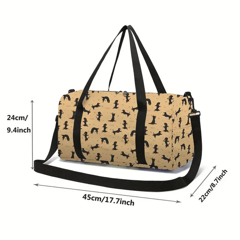 Puppy Large Capacity Luggage Bag  for Boy and Girls Best Gifts 2D Flat Cartoon Travel Duffels Hand Bag for Children