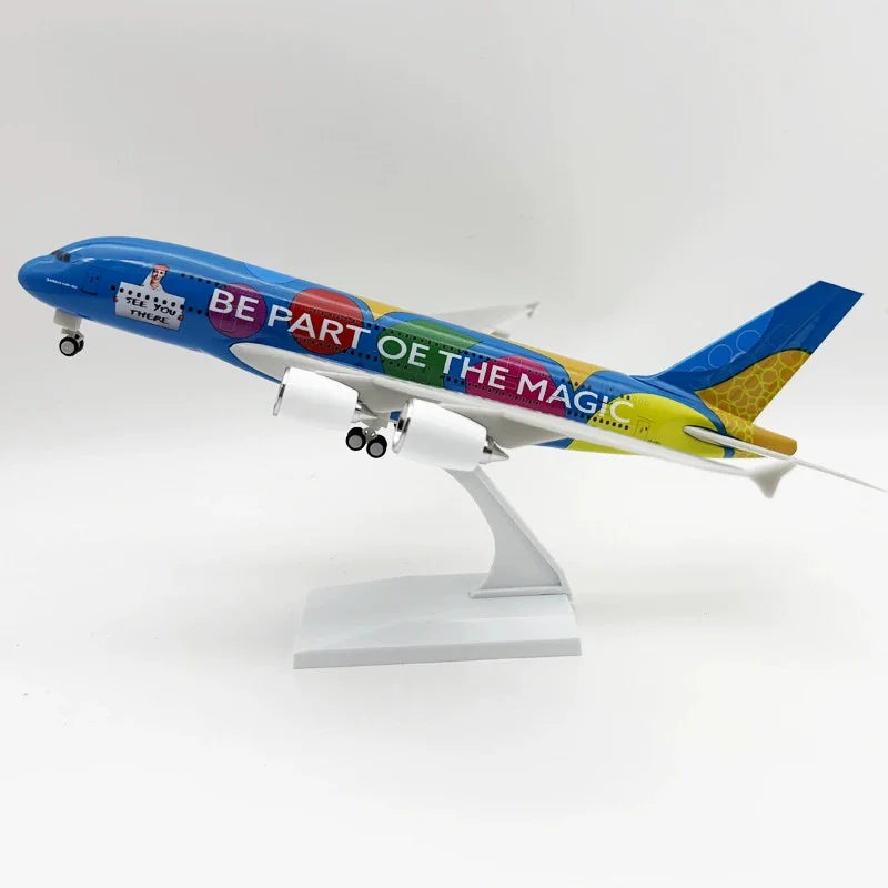 30CM Scale A380 Dubai Expo Painted Aviation Airlines Airplanes Plane Model Aircraft Resin Model Toys Plane Model Child Toy with