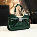 2024 Women Luxury Designer Glossy Leather Evening Handbags Ladies Casual Crossbody Shoulder Bag Fashion Diamond Bow Tie Totes