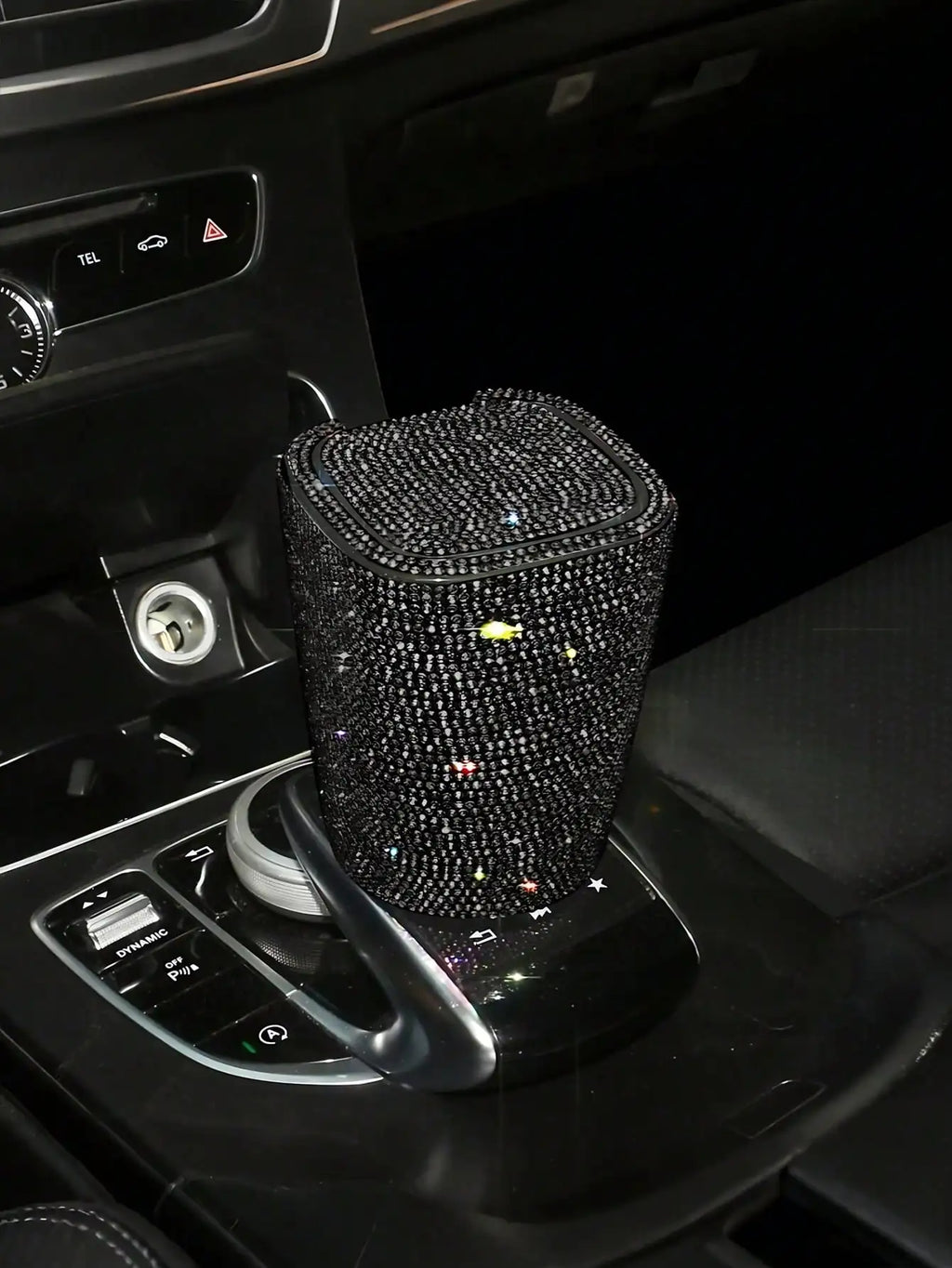 LED Crystal Car Ashtray W/Cover - Night Light, Dustproof, Heat-Resistant ABS, Compact & Stylish for Most Cars, Easy Clean Smoker