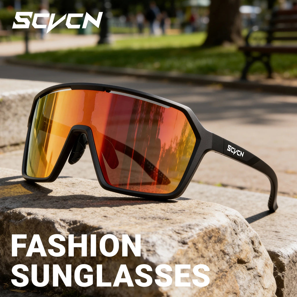 SCVCN Hiking Cycling Glasses Outdoor Running Sunglasses Stylish Hiking Driving Glasses MTB Racing and Casual Sports Sunglasses