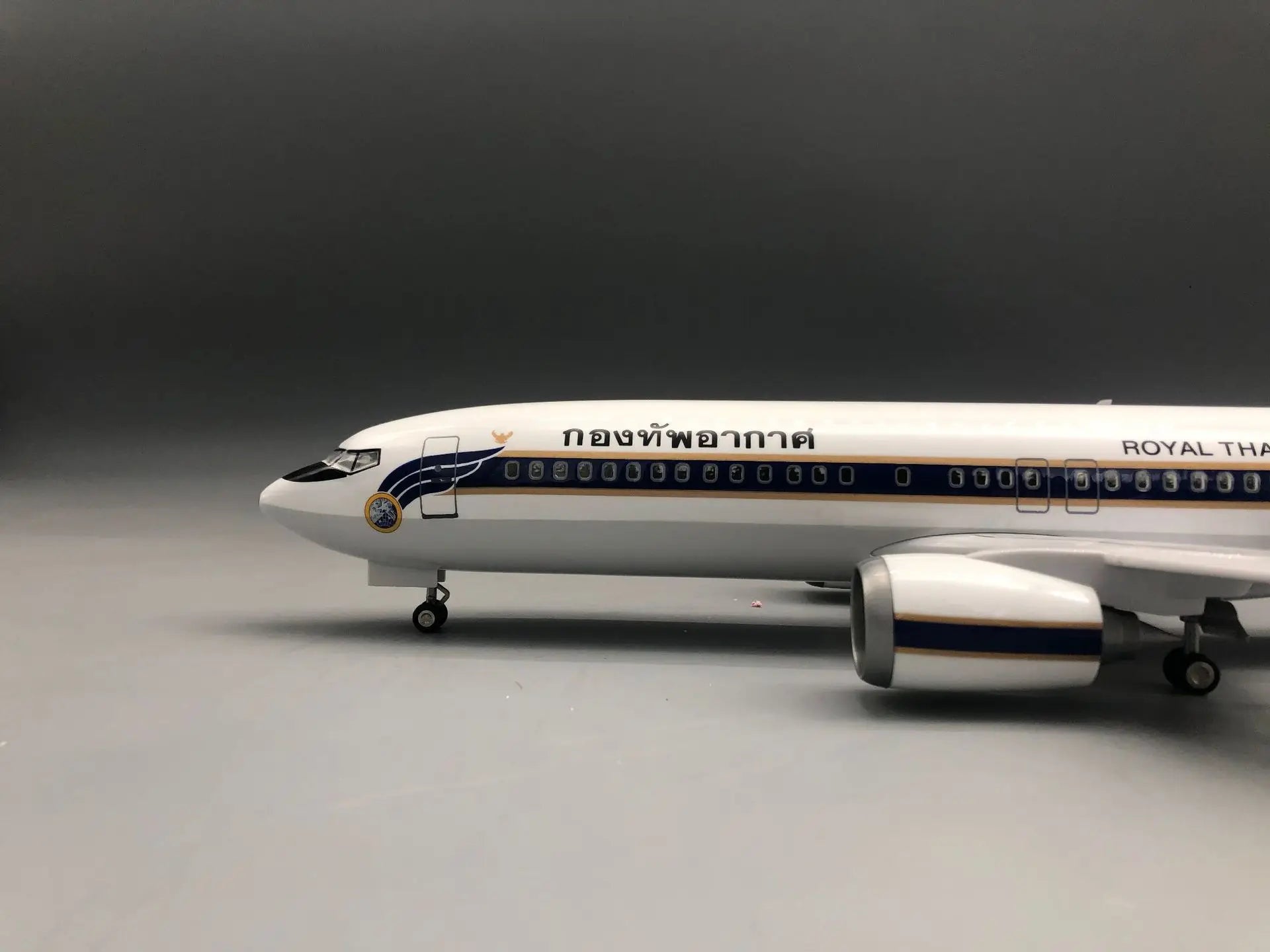 Airplane Models 737 Thai Presidential Plane 47cm with Lights and Wheels Simulation Static Model Souvenir Hobby Collection Toy
