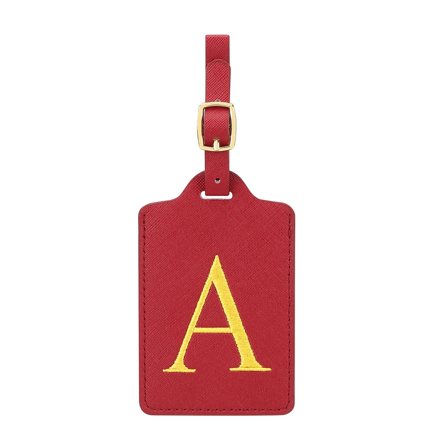 MIYIN 26 letters Luggage Tags for Suitcases PU Leather Privacy Protection Bag Tags Travel Accessories Essential, Energetic Red