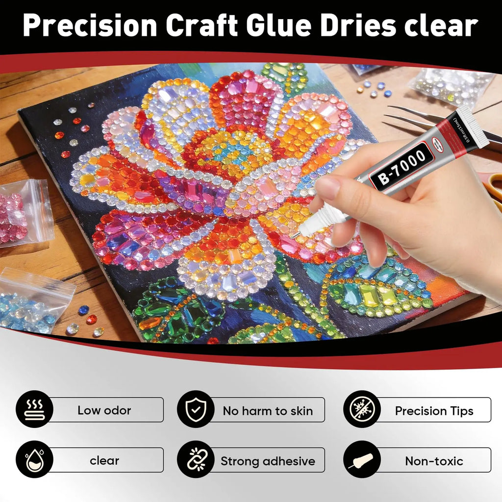 8-Pack B7000 Resin Adhesive - Waterproof Clear B-7000 Glue (15g/0.5 fl. oz.) for Jewelry, Rhinestones, and Mobile Phones