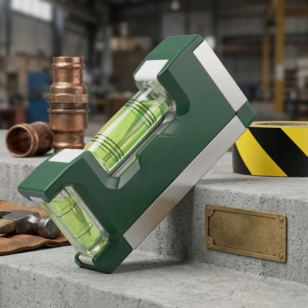 Green 83mm ABS Magnetic Level Double Bubble Ruler For Pipe Vertical Alignment Horizontal Measurement Construction Tool