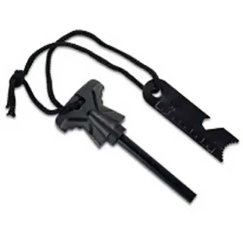 Portable Magnesium Fire Starter Stick Flint Lighter Set Large Wooden Handle Outdoor Survival Rescue Equipment Camping EDC Tool
