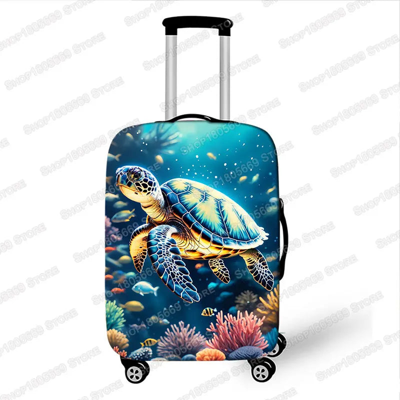 18-32 Inch Dolphin / Turtle / Octopus/ Starfish Pattern Luggage Cover Ocean Animal Suitcase Protective Covers Travel Accessories