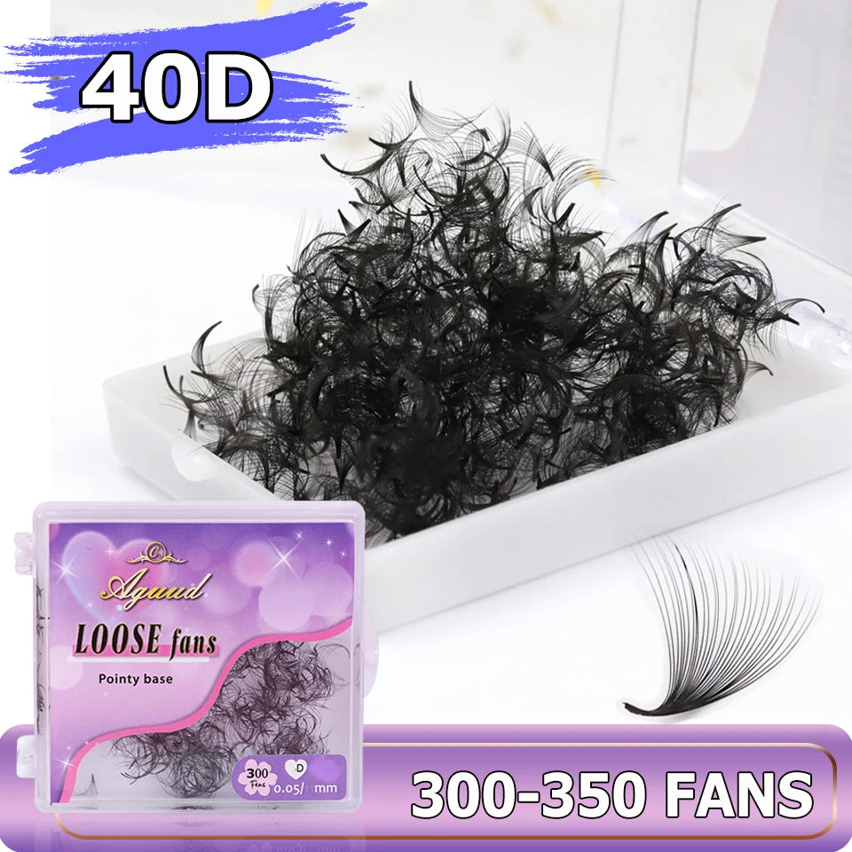 AGUUD Pro Made Fans Eyelash Extension Thin Pointy Base Promade Fans Loose Bulk Premade Fans Loose Russian Volume Lashes Cilio