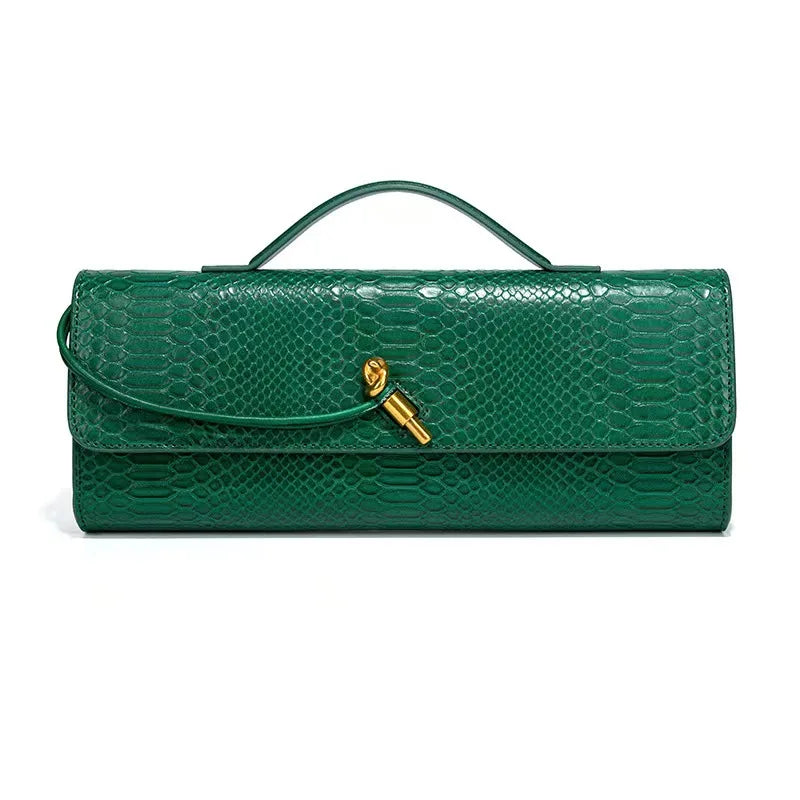 PU Leather Fashion Luxury Top-Handle Bag For Women Evening Handbag Long Purse Crocodile Pattern Crossbody Shoulder Bags