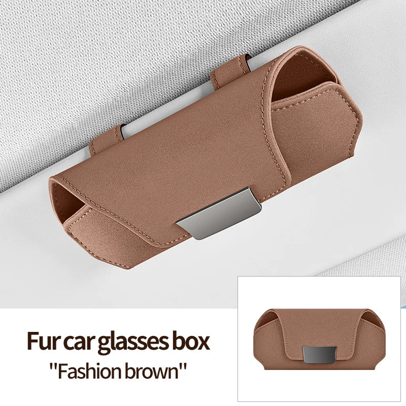 Universal Car Sunshade Sunglasses Organizer  Damage-Free Installation Interior Sunscreen Holder  Scratch-Resistant Sunglass Stor