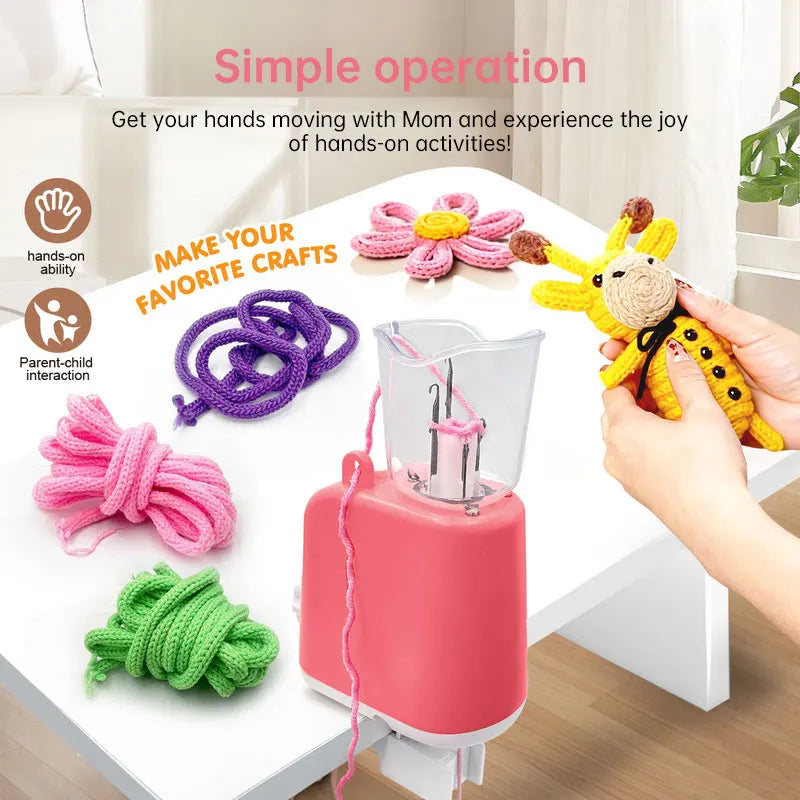 USB Auto Knitting Machine DIY Electric Crochet Machine Wool Yarn Knit Helper Craft Project Cord for Braiding Knitting Accessorie