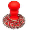 Chainmail Scrubber with Silicone Handle Cast Iron Cleaner for Cast Iron Grill Pan Skillet Wok Bakeware Cast Iron Scrubber