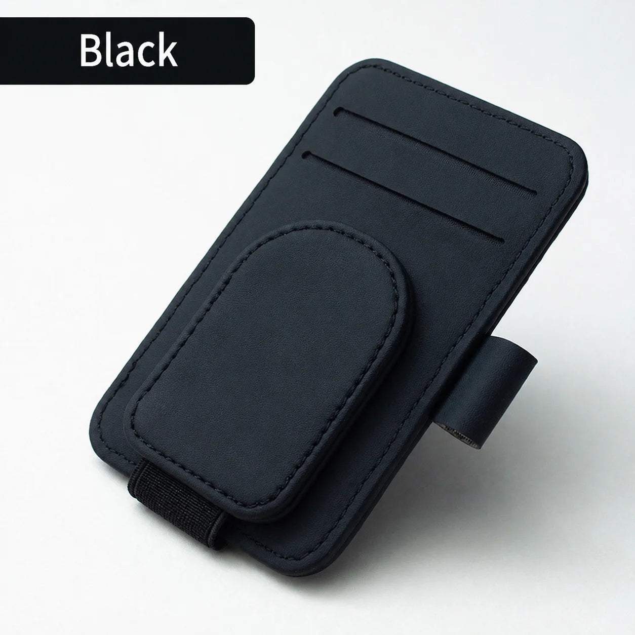 Car Sun Visor Sunglasses Holder Magnetic PU Leather Eyeglass Clip Universal Auto Card Storage Glasses Organizer for Vehicle