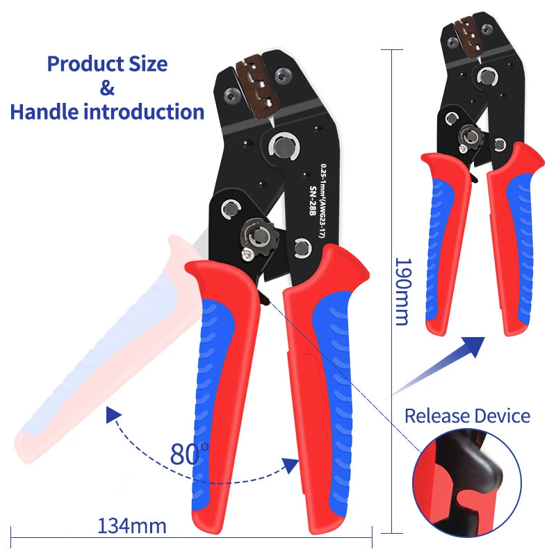 DuPont crimping tool pliers SN-28B terminal clamp crimper (0.25-1mm ²) AWG23-17 Terminal Clamping Tool Pliers Wire Hand Tool