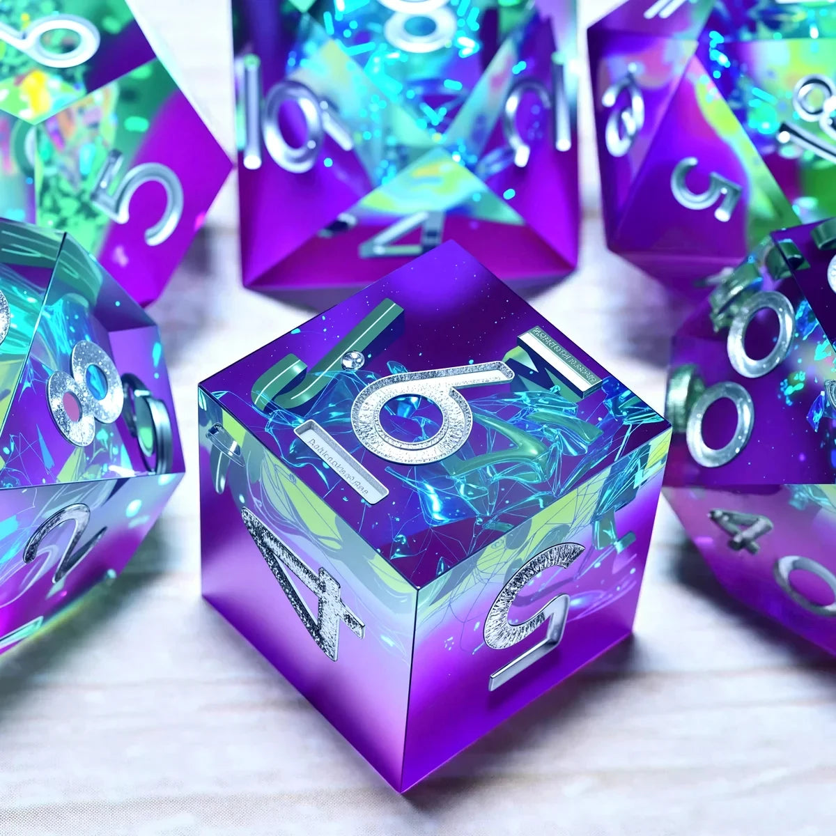 DND Resin Dice 7-Piece Set for Dungeons and Dragons DND 5e RPG Gift, Board Game Tabletop Role Playing Dice Game, Birthday Gift,