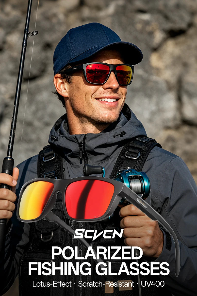 SCVCN UV400 Hiking Polarized Sunglasses HD Outdoor Anti-Glare Fishing Stylish Glasses Sports Running Driving Cycling Sunglasses
