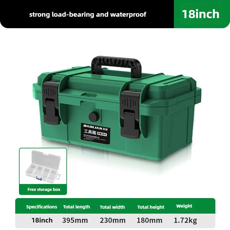 18/20/23 Inch Large Plastic Tool Box Waterproof Professional Electrician Storage Protective Shockproof Suitcase Tool Box