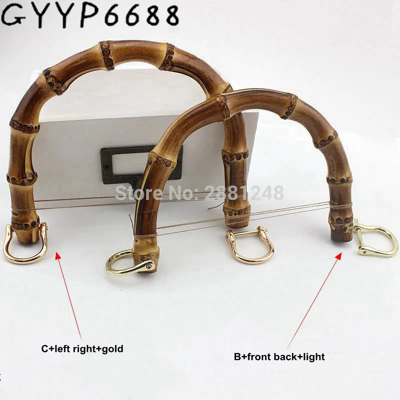 1-10-30 pcs  Natural bamboo handles for bags replacement,retro hand made knit bag handbags bamboo handle