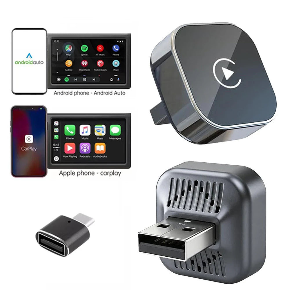 Upgraded  Wireless CarPlay Adapter for Apple IPhone Android Small Size Plug and Play Fast and Stable Connection Wireless