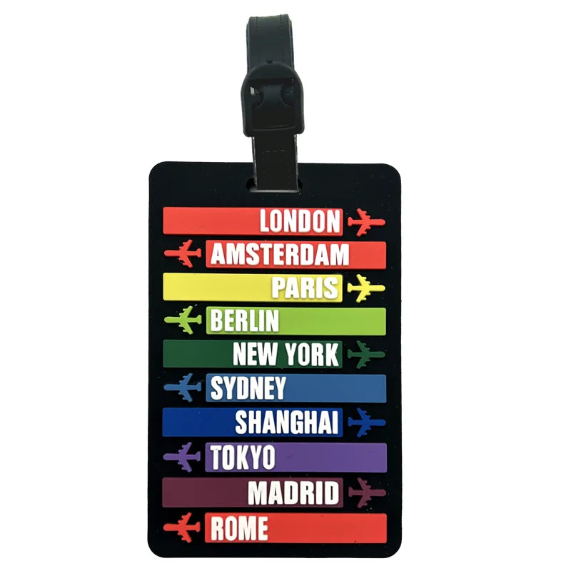 New Letter & Airplane Shaped PVC Luggage Tag – Name ID Baggage Identifier, Compact Travel Accessory