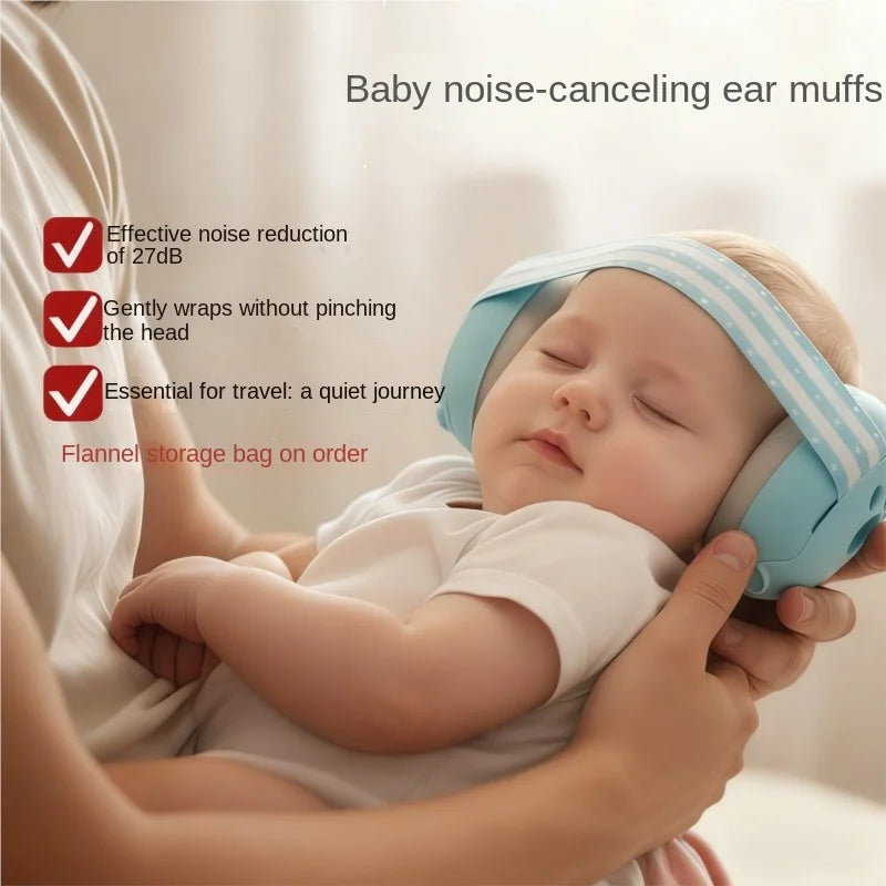 LazyChild Infant Noise Isolating Earmuffs 0-3 Years Noise Reduction Headphones Adjustable Headband For Baby Sleep Plane