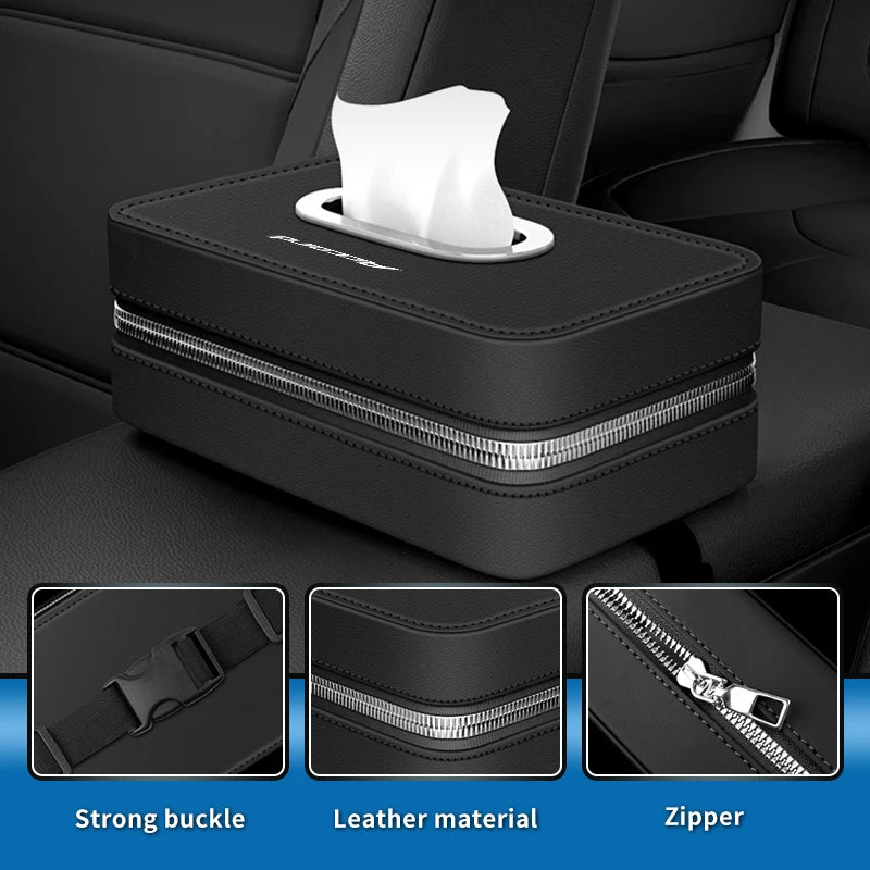 Leather Car Tissue Box Centre Console Tissue Case Accessories For Honda Civic Fit Accord Odyssey City Pilot Jazz CRV HRV