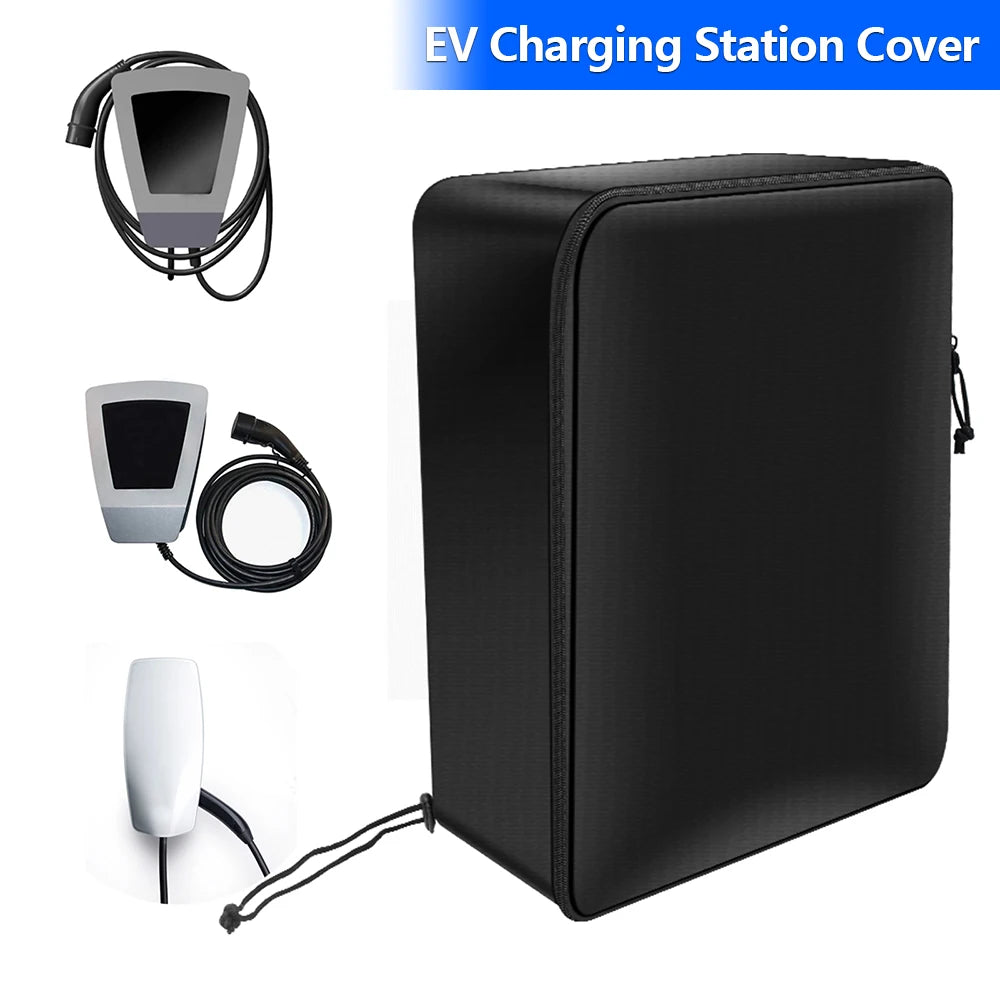 EV Charging Station Cover Oxford Waterproof Dust Electric Vehicle Charger Protector with Adjustable Zipper EV Charger Rain Cover