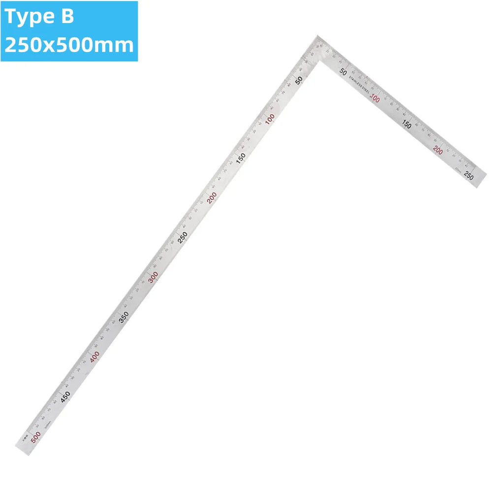 200/250/300mm Aluminum Square Ruler Right Angle 90 Degree Turning Rule Woodworking Measuring Tool Angle Square Carpenter Ruler