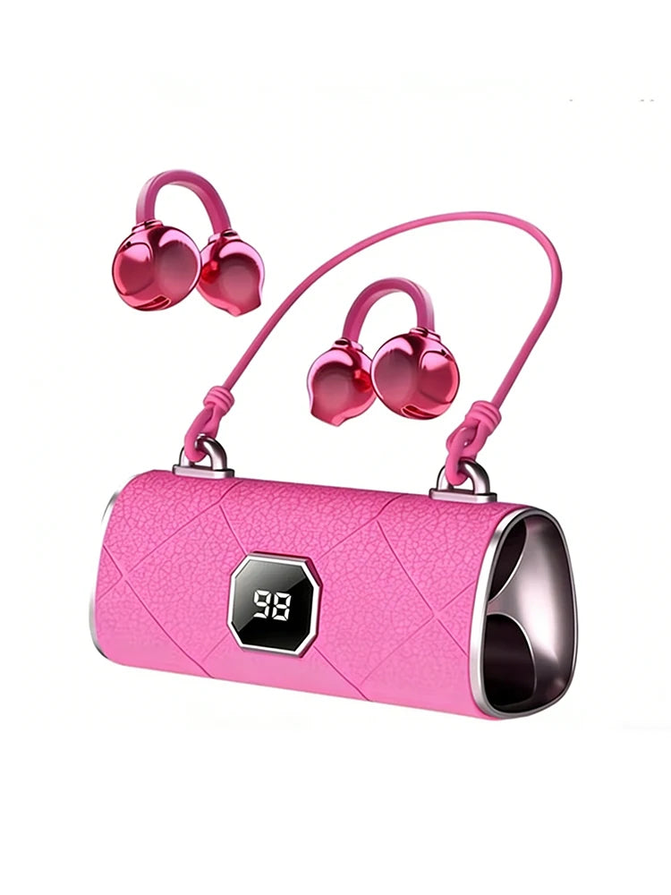 X22 Clip-On Wireless Bluetooth Headphones with Diamond Butterfly Ear Clips Noise-Canceling Headphones Type-C Charging For Gift