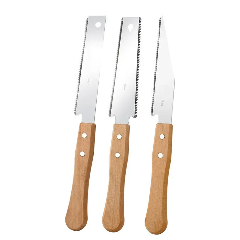 Japanese Style Hand Saw with Non-slip Wooden Handle Pull Type Flexible Flush Cut Woodworking Cutting Tool for Woodcraft