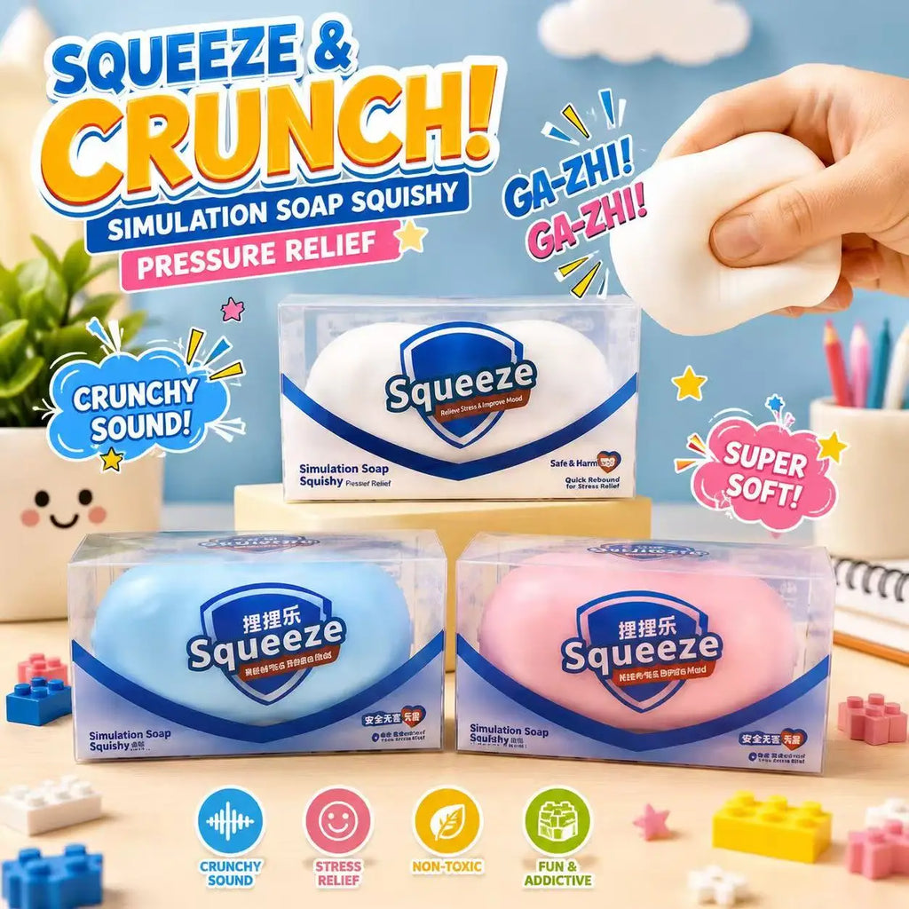 Crunchy Soap Squishy Slow Rising Stress Relief Toy Building Blocks Filled Squeeze Fidget Toy Anti Stress Gift